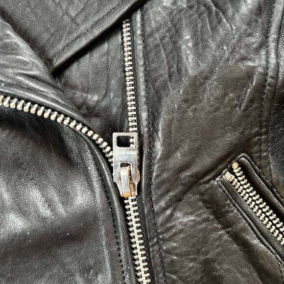 Lucky Brand lamb skin, Black leather jacket.  Women's size M - Picture 4 of 9